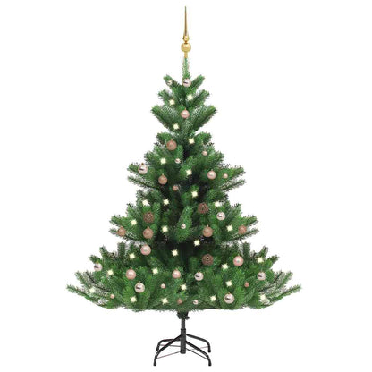 vidaXL Nordmann Fir Artificial Christmas Tree LED&Ball Set Green 180cm - 180 x 144 cm