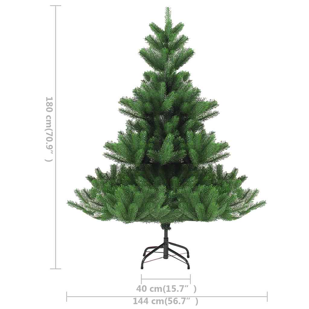 vidaXL Nordmann Fir Artificial Christmas Tree LED&Ball Set Green 180cm - 180 x 144 cm