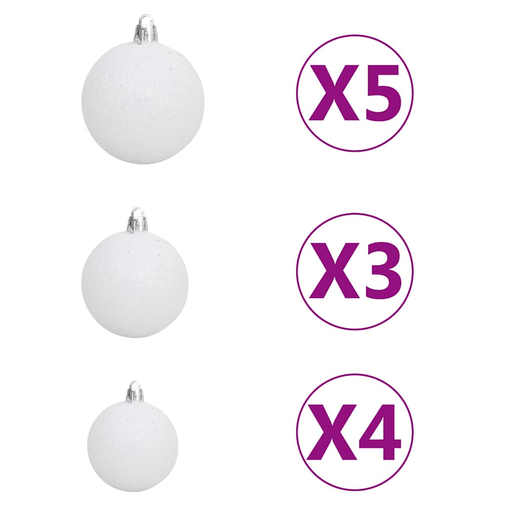 vidaXL Artificial Pre-lit Christmas Tree with Ball Set Black 150 cm PVC - 75 x 75 x 150 cm - 134864