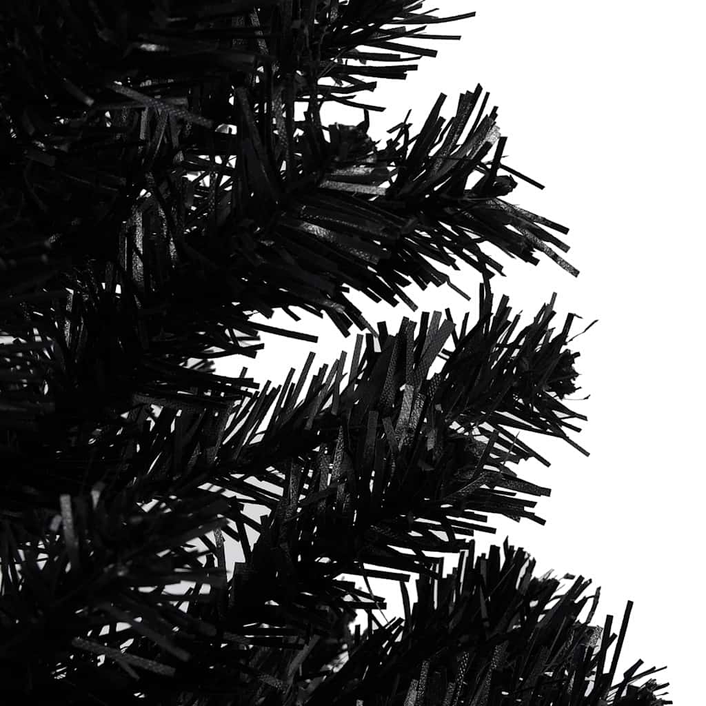 vidaXL Artificial Pre-lit Christmas Tree with Ball Set Black 240cm PVC - 120 x 120 x 240 cm - 134871