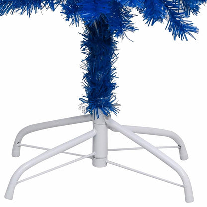 vidaXL Artificial Pre-lit Christmas Tree with Ball Set Blue 150 cm PVC - 75 x 75 x 150 cm - 134891