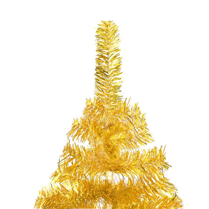vidaXL Artificial Pre-lit Christmas Tree with Ball Set Gold 180 cm PET - 93 x 93 x 180 cm - 134930