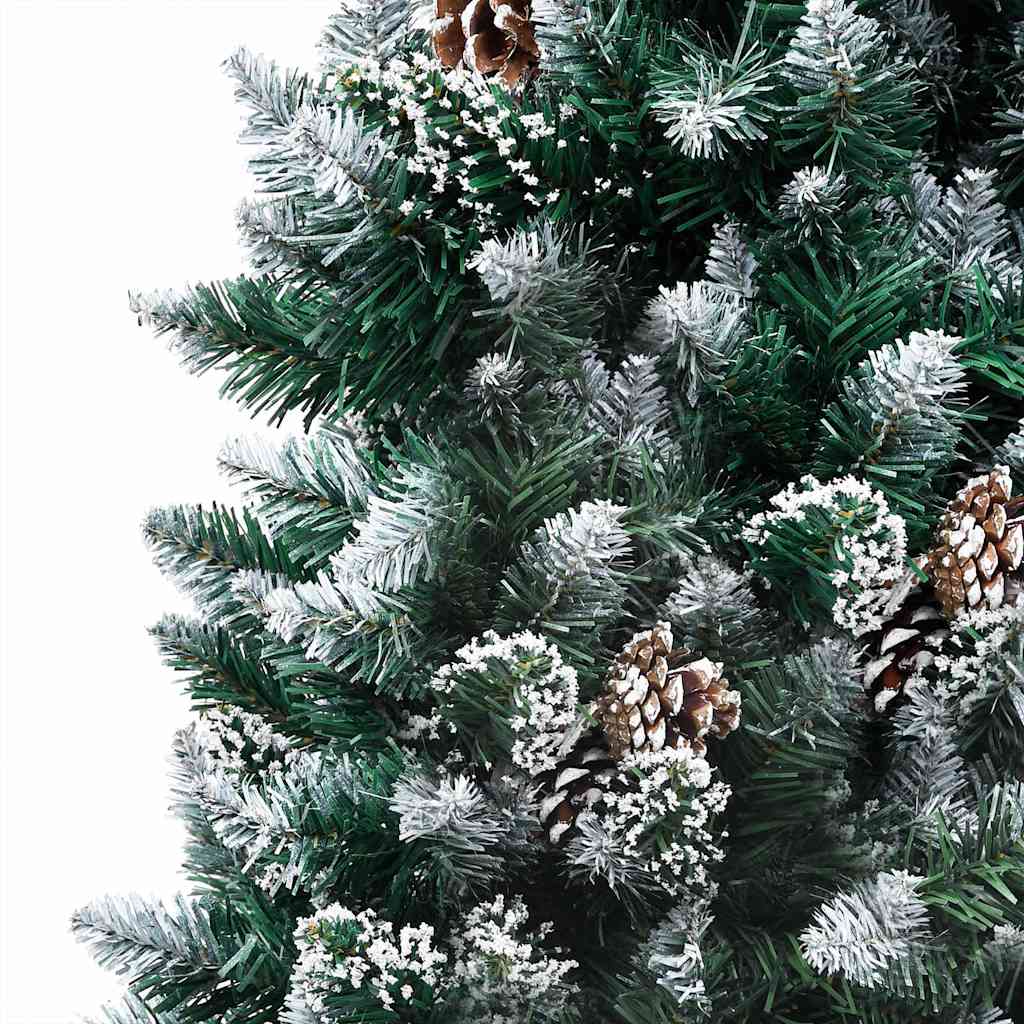 vidaXL Artificial Christmas Tree with LEDs&Ball Set&Pine Cones 240 cm - Green - 240 x 130 cm