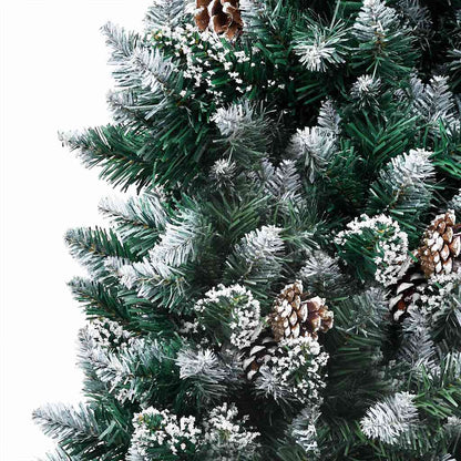 vidaXL Artificial Christmas Tree with LEDs&Ball Set&Pine Cones 240 cm - Green - 240 x 130 cm