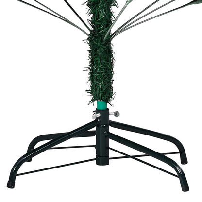 vidaXL Artificial Pre-lit Christmas Tree with Ball Set Green 210 cm PVC - 210 x 110 cm - 35177