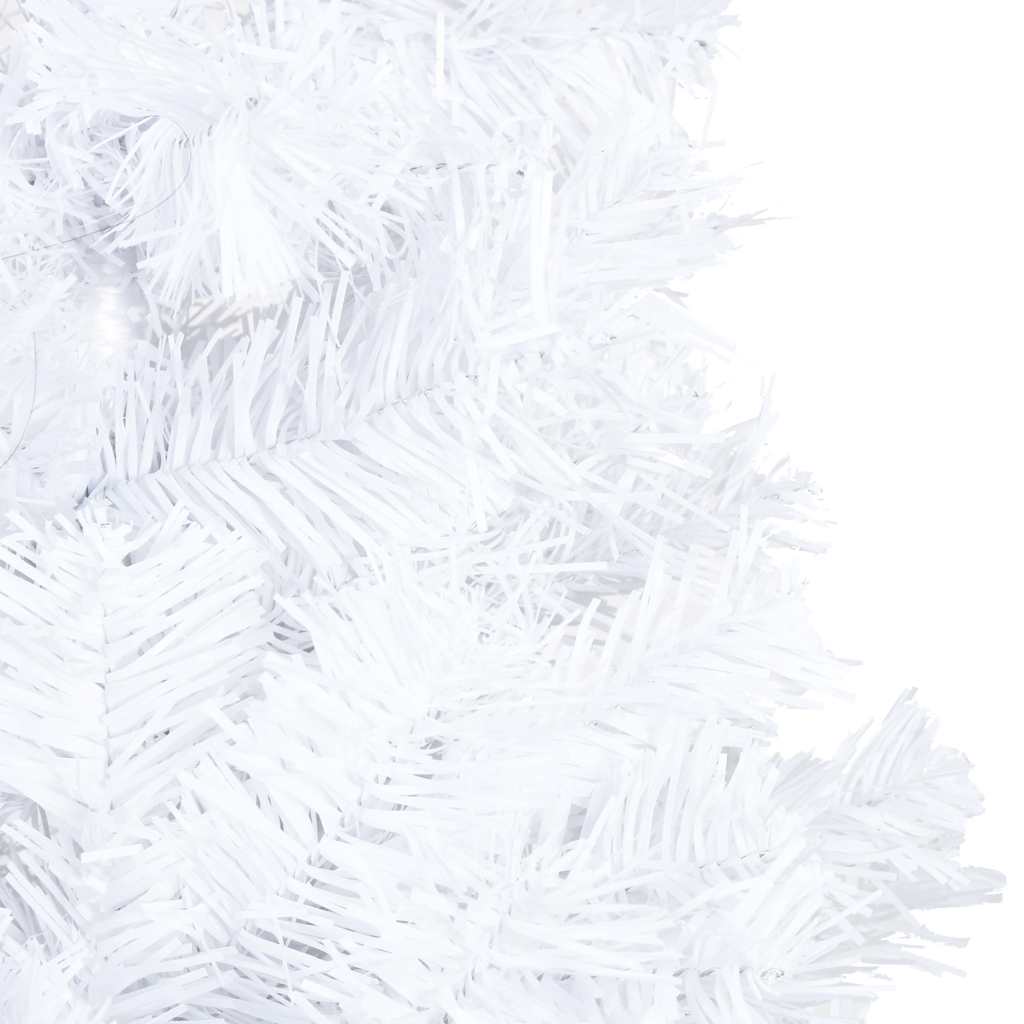 vidaXL Artificial Pre-lit Christmas Tree with Ball Set White 150 cm PVC - 80 x 80 x 150 cm - 135059
