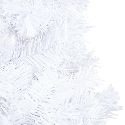 vidaXL Artificial Pre-lit Christmas Tree with Ball Set White 150 cm PVC - 80 x 80 x 150 cm - 135059