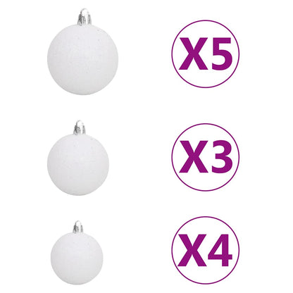 vidaXL Artificial Pre-lit Christmas Tree with Ball Set White 150 cm PVC - 80 x 80 x 150 cm - 135059