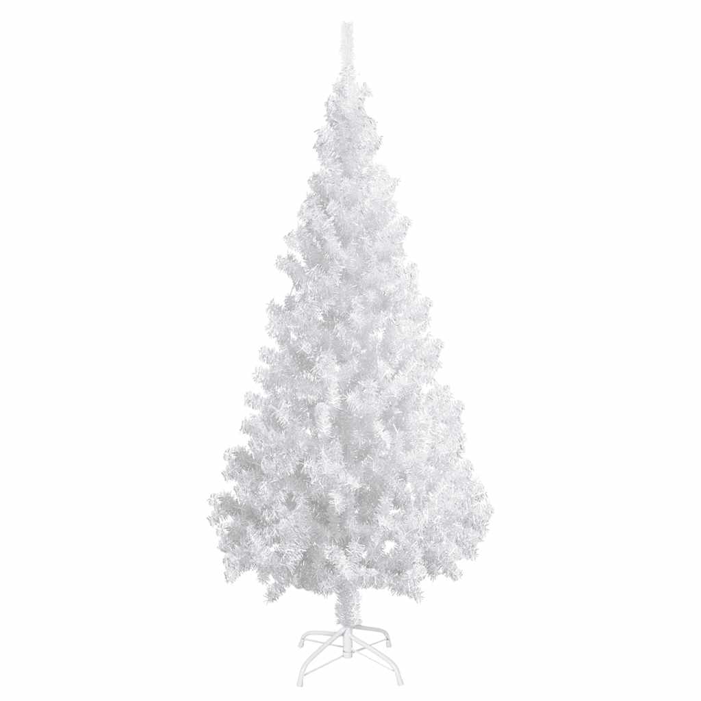 vidaXL Artificial Pre-lit Christmas Tree with Ball Set White 180 cm PVC - 180 x 95 cm