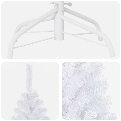 vidaXL Artificial Pre-lit Christmas Tree with Ball Set White 180 cm PVC - 180 x 95 cm