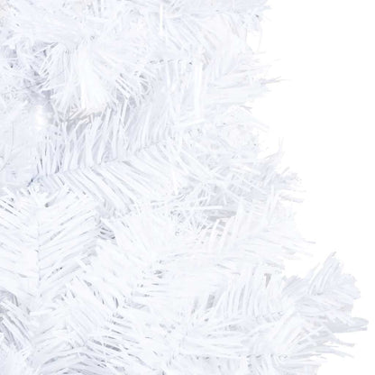 vidaXL Artificial Pre-lit Christmas Tree with Ball Set White 210 cm PVC - 210 x 110 cm - 35200