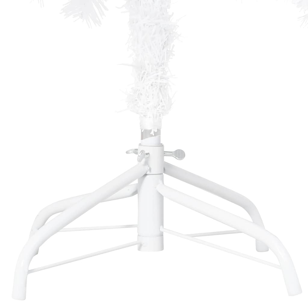 vidaXL Artificial Pre-lit Christmas Tree with Ball Set White 210 cm PVC - 210 x 110 cm - 35200