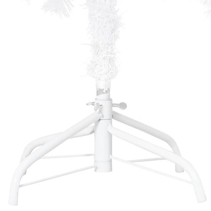 vidaXL Artificial Pre-lit Christmas Tree with Ball Set White 210 cm PVC - 210 x 110 cm - 35200