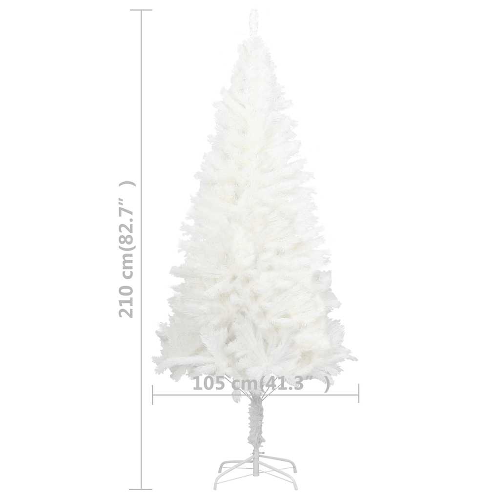 vidaXL Artificial Pre-lit Christmas Tree with Ball Set White 210 cm - 210 x 105 cm - 35212
