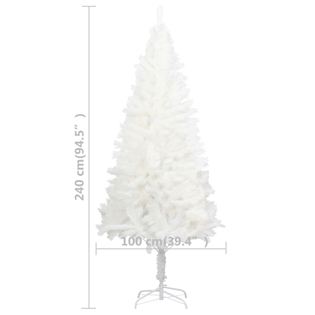 vidaXL Artificial Pre-lit Christmas Tree with Ball Set White 240 cm - 240 x 100 cm - 35225