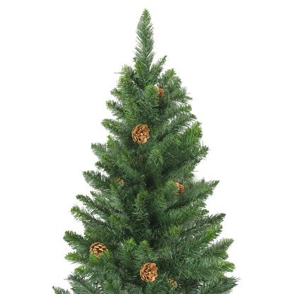 vidaXL Artificial Pre-lit Christmas Tree with Pine Cones Green 180 cm - 180 x 104 cm
