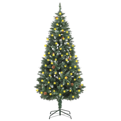 vidaXL Artificial Pre-lit Christmas Tree with Pine Cones 180 cm - Gre - 45 x 45 x 180 cm