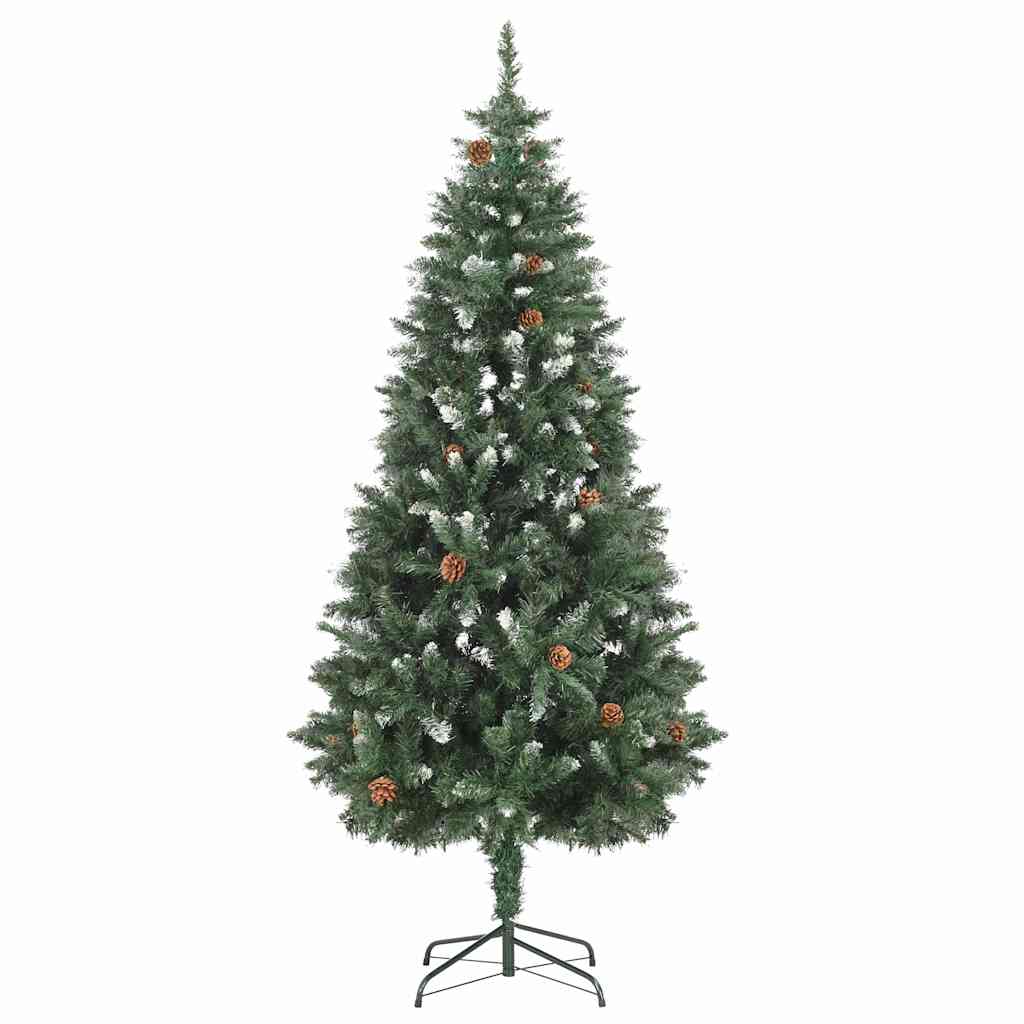 vidaXL Artificial Pre-lit Christmas Tree with Pine Cones 180 cm - Gre - 45 x 45 x 180 cm