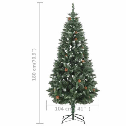vidaXL Artificial Pre-lit Christmas Tree with Pine Cones 180 cm - Gre - 45 x 45 x 180 cm