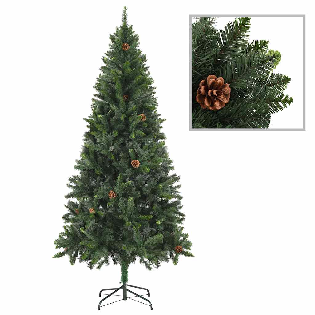 vidaXL Artificial Pre-lit Christmas Tree with Ball Set Green 210 cm - 210 x 119 cm