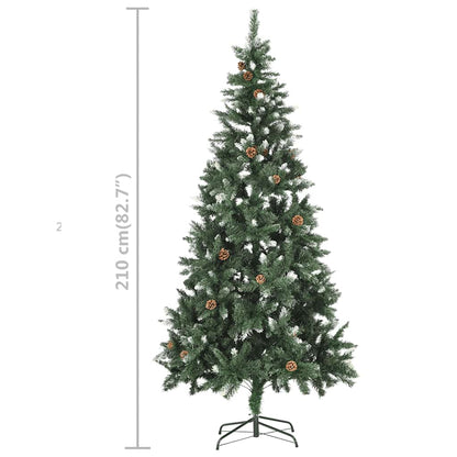 vidaXL Artificial Pre-lit Christmas Tree with Ball Set 210 cm - Green - 210 x 119 cm