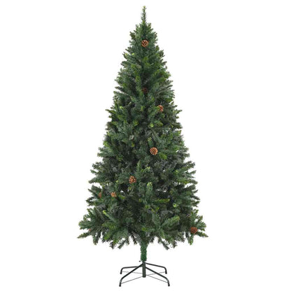 vidaXL Artificial Pre-lit Christmas Tree with Ball Set&Pine Cones 180 cm - Green - 180 x 104 cm