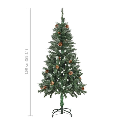 vidaXL Artificial Pre-lit Christmas Tree with Ball Set&Pine Cones 150 cm - Gre - 89 x 89 x 150 cm