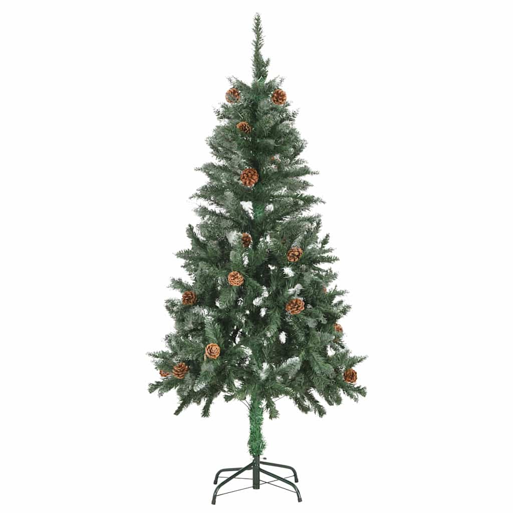 vidaXL Artificial Pre-lit Christmas Tree with Ball Set&Pine Cones 150 cm - Gre - 89 x 89 x 150 cm