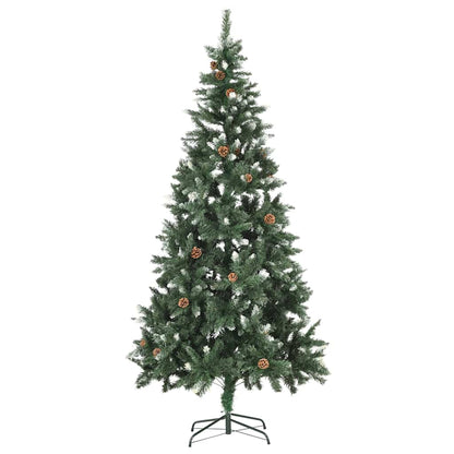 vidaXL Artificial Pre-lit Christmas Tree with Ball Set Pine Cones 210 cm - Green - 210 x 119 cm - 35270