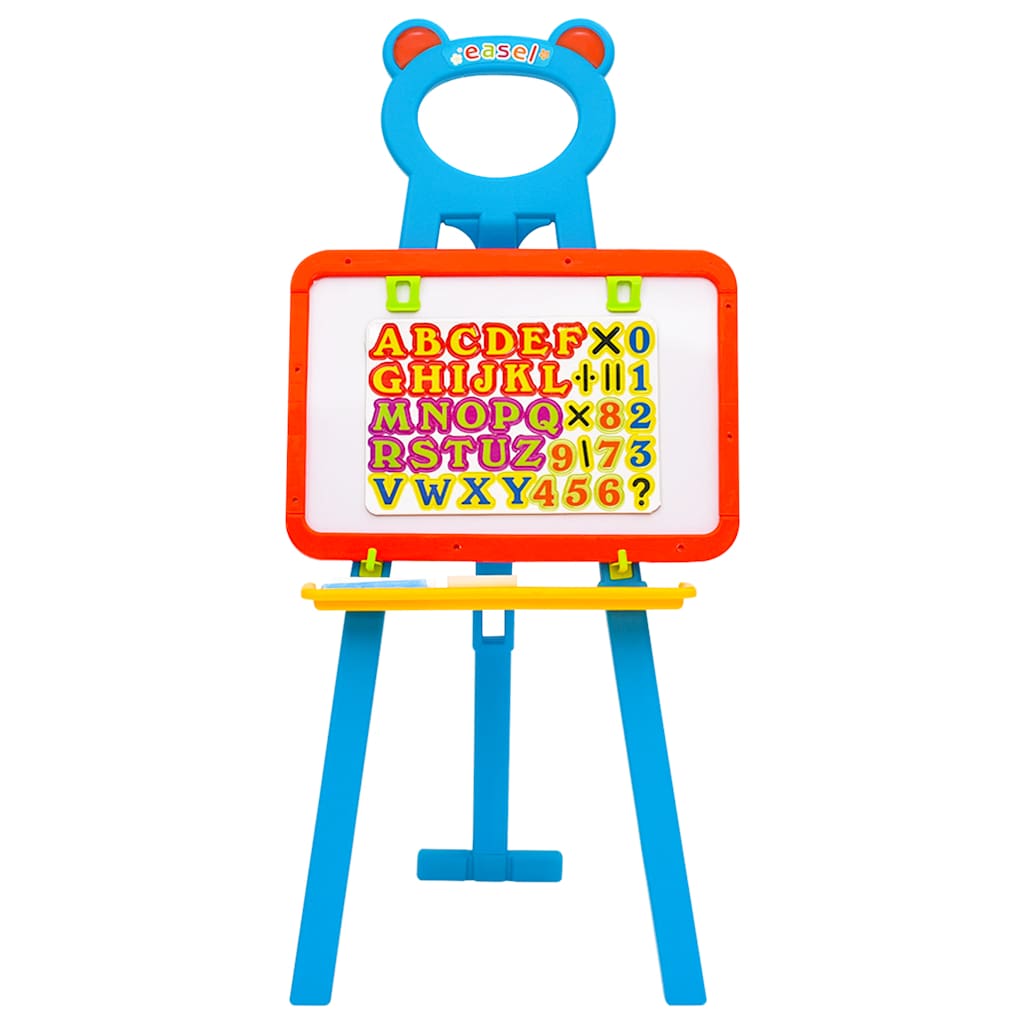 vidaXL 2-1 Children Easel with Chalkboard and Whiteboard - Multicolour