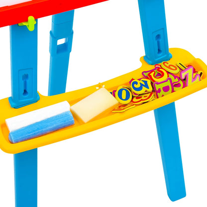 vidaXL 2-1 Children Easel with Chalkboard and Whiteboard - Multicolour