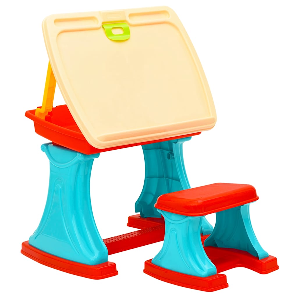 vidaXL Children Learning Desk & Easel Adjustable - Multicolour