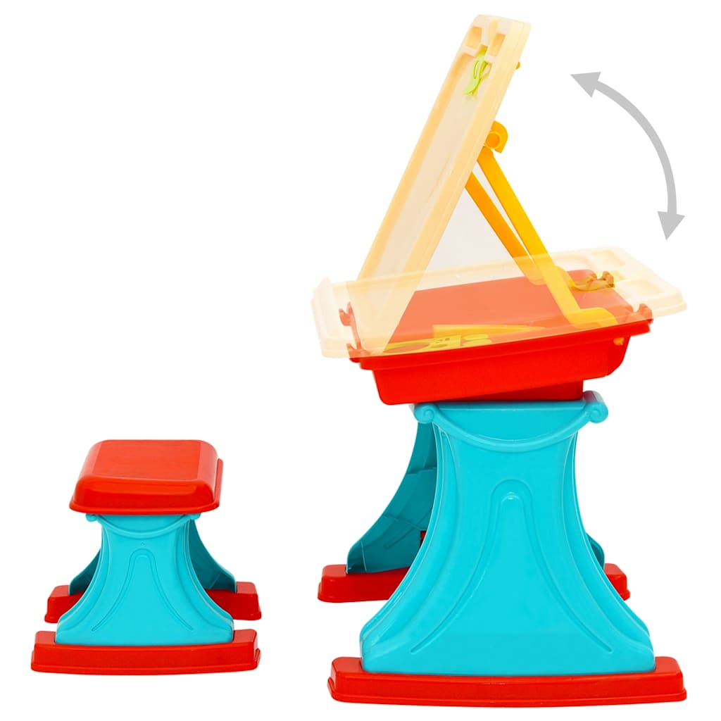 vidaXL Children Learning Desk & Easel Adjustable - Multicolour