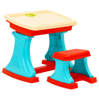 vidaXL Children Learning Desk & Easel Adjustable - Multicolour