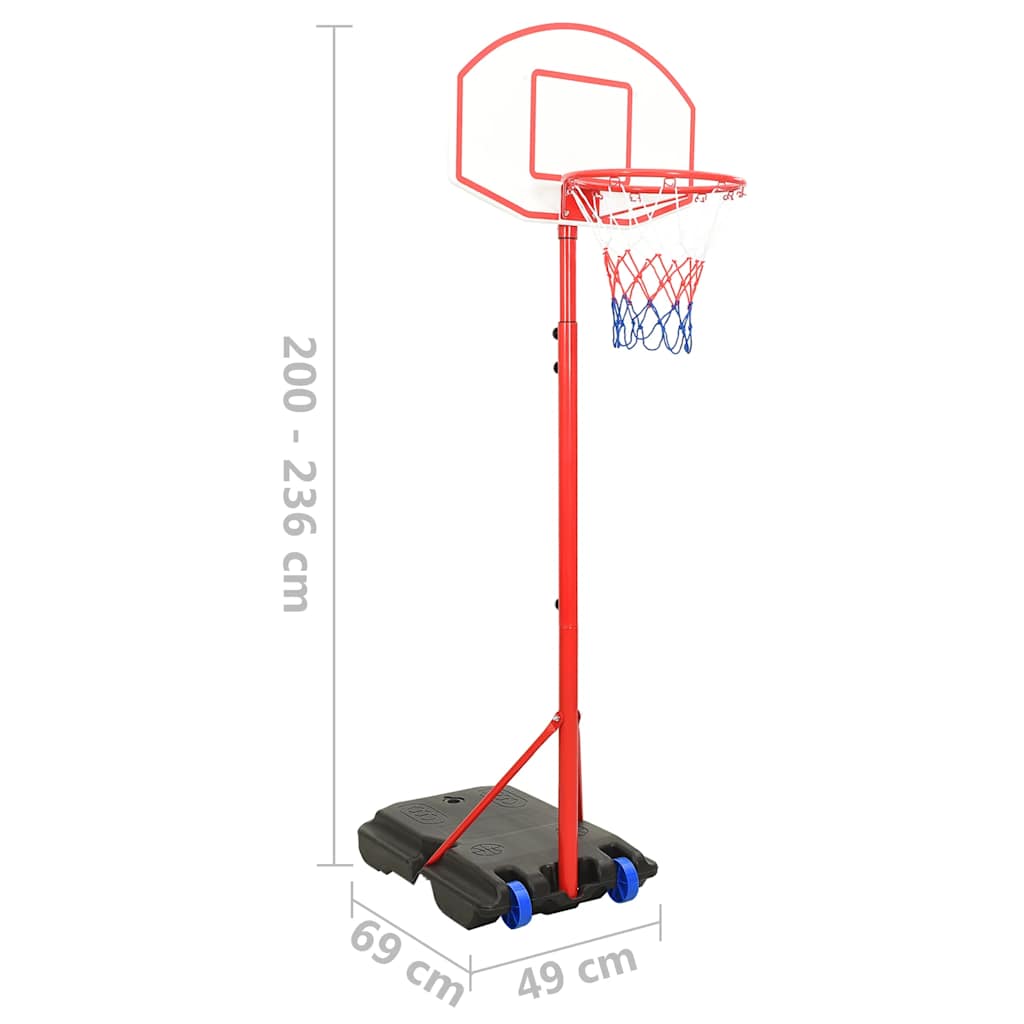 vidaXL Portable Basketball Play Set Adjustable 200-236 cm - Multicolour