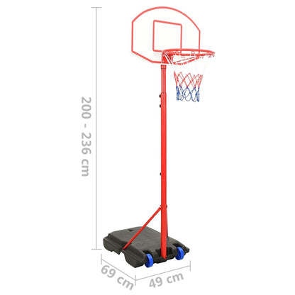 vidaXL Portable Basketball Play Set Adjustable 200-236 cm - Multicolour