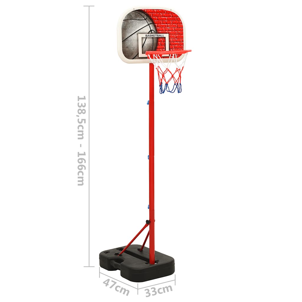 vidaXL Portable Basketball Play Set Adjustable 138.5-166 cm - Multicolour
