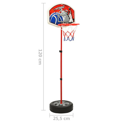vidaXL Children Basketball Play Set Adjustable 120 cm - Multicolour