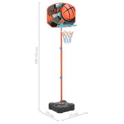 vidaXL Portable Basketball Play Set Adjustable 109-141 cm - Multicolour
