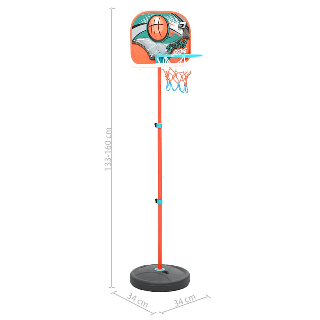 vidaXL Portable Basketball Play Set Adjustable 133-160 cm - Multicolour