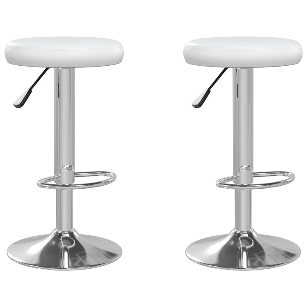 vidaXL Bar Stools 2 pcs White Faux Leather - 31 x 78 x 87 cm