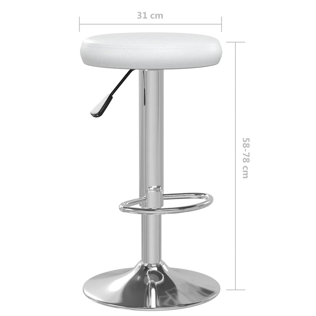 vidaXL Bar Stools 2 pcs White Faux Leather - 31 x 78 x 87 cm
