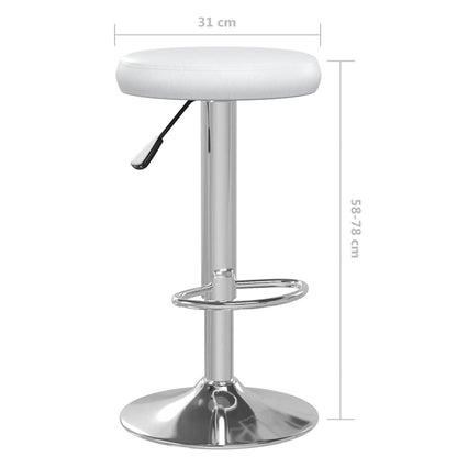 vidaXL Bar Stools 2 pcs White Faux Leather - 31 x 78 x 87 cm