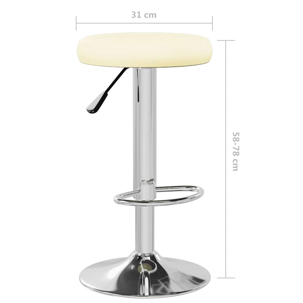 vidaXL Bar Stools 2 pcs Cream Faux Leather - 31 x 31 x 78 cm