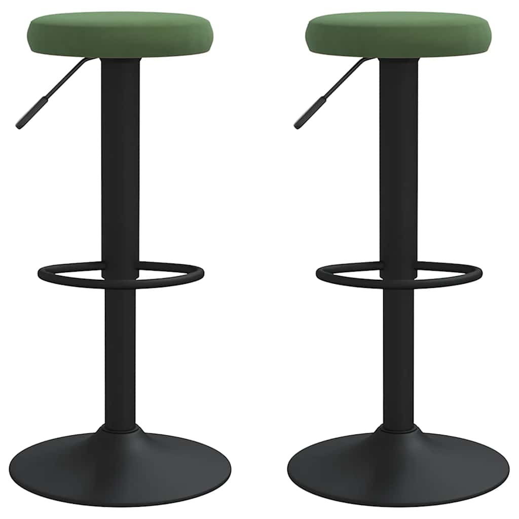 vidaXL Bar Stools 2 pcs Dark Green Velvet - Gre - 78 cm