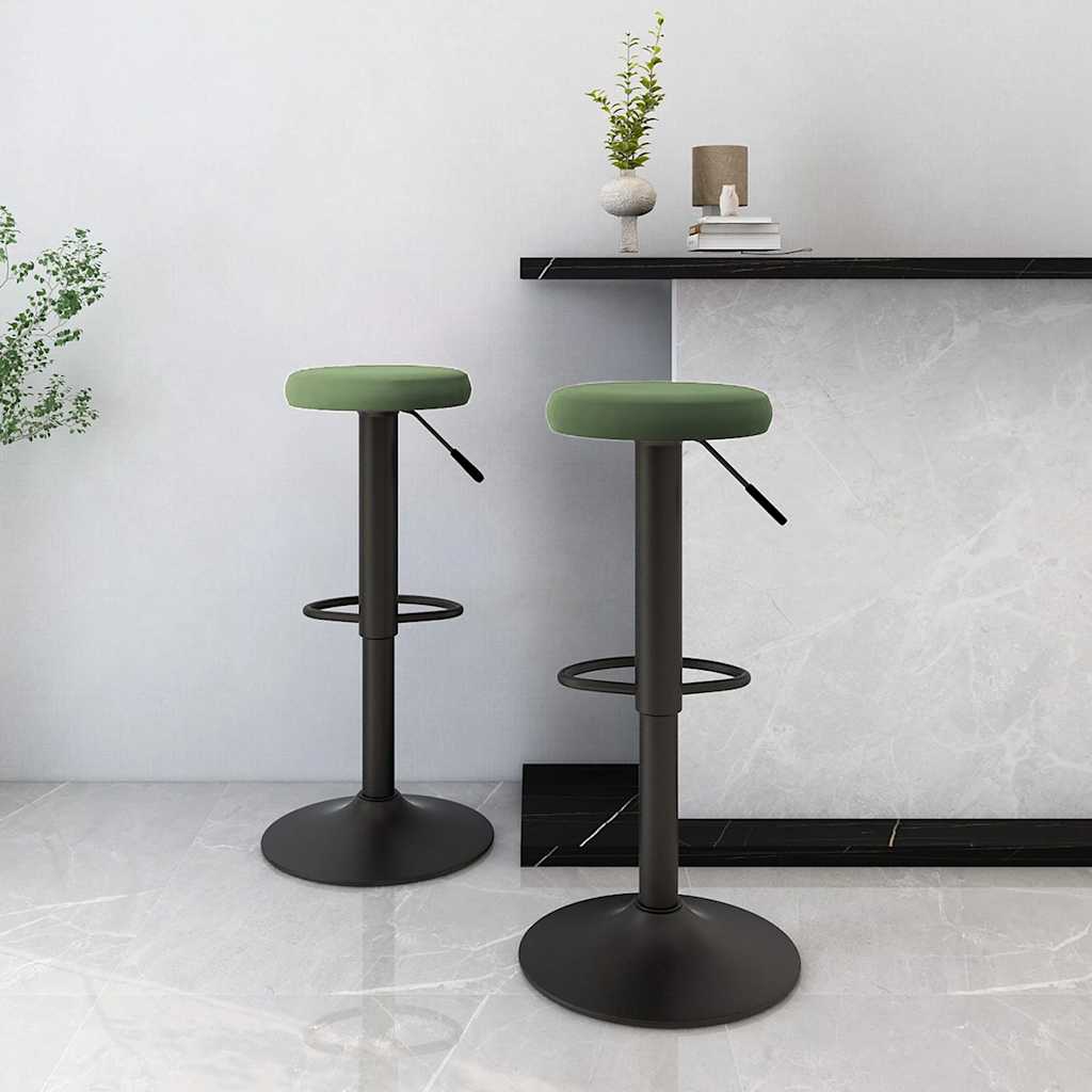 vidaXL Bar Stools 2 pcs Dark Green Velvet - Gre - 78 cm
