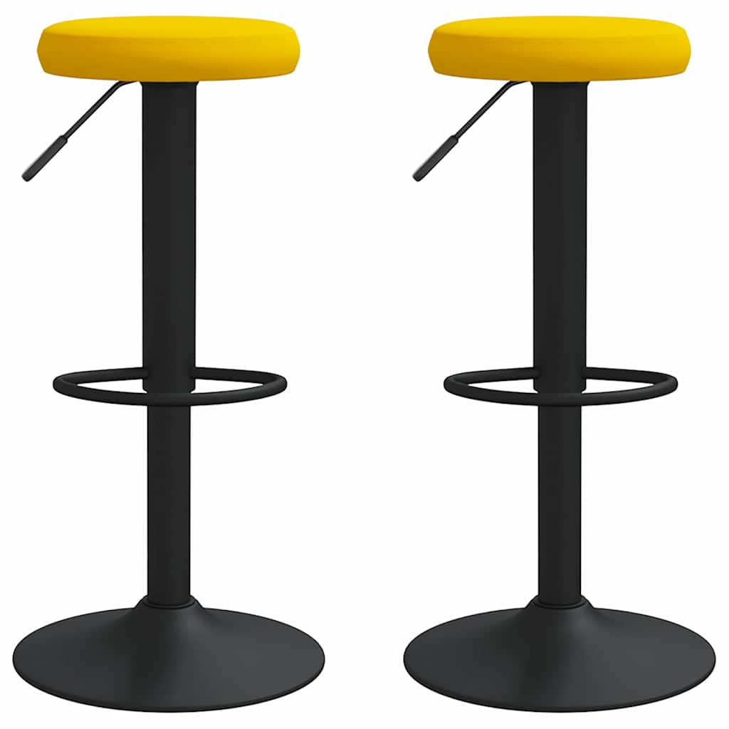 vidaXL Bar Stools 2 pcs Mustard Yellow Velvet - 78 cm