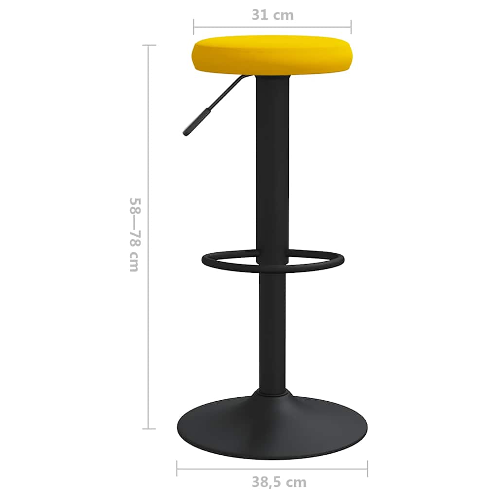 vidaXL Bar Stools 2 pcs Mustard Yellow Velvet - 78 cm