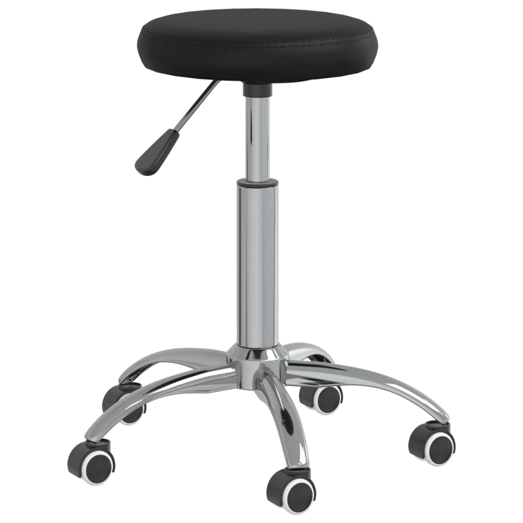 vidaXL Office Swivel Chair Black Faux Leather - 54 cm