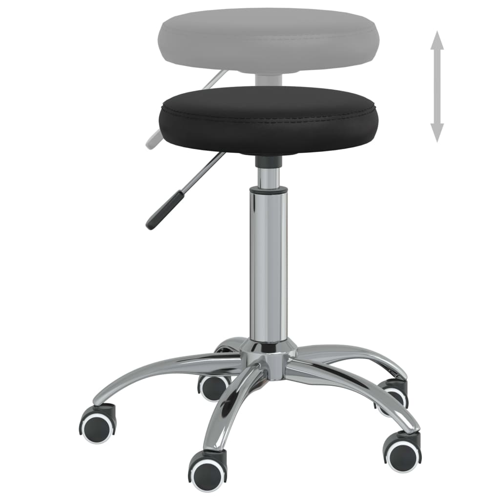 vidaXL Office Swivel Chair Black Faux Leather - 54 cm